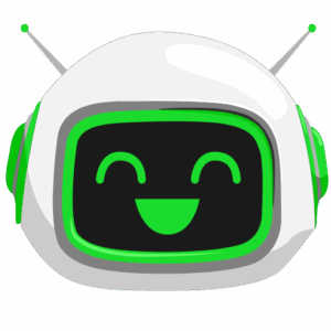 Logo del asistente virtual Facturito de Facturele, un robot contable sonriente en tonos blanco y verde