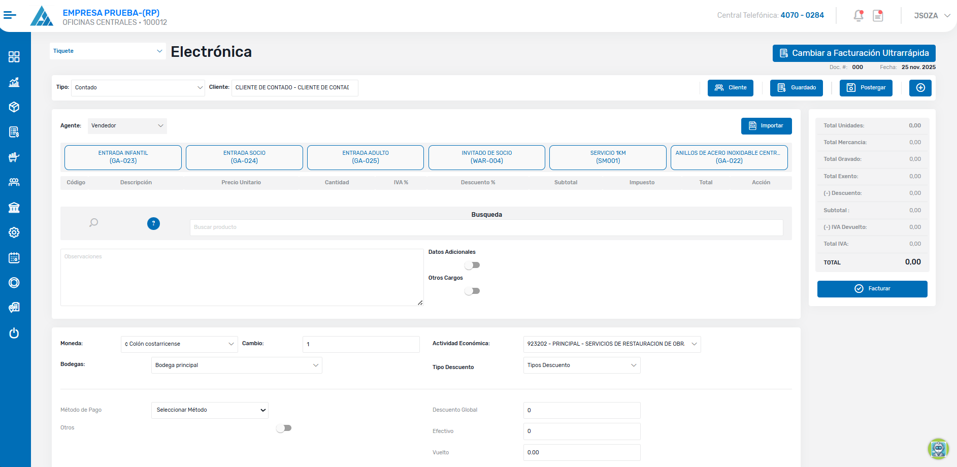 facturación completa facturele - interfaz