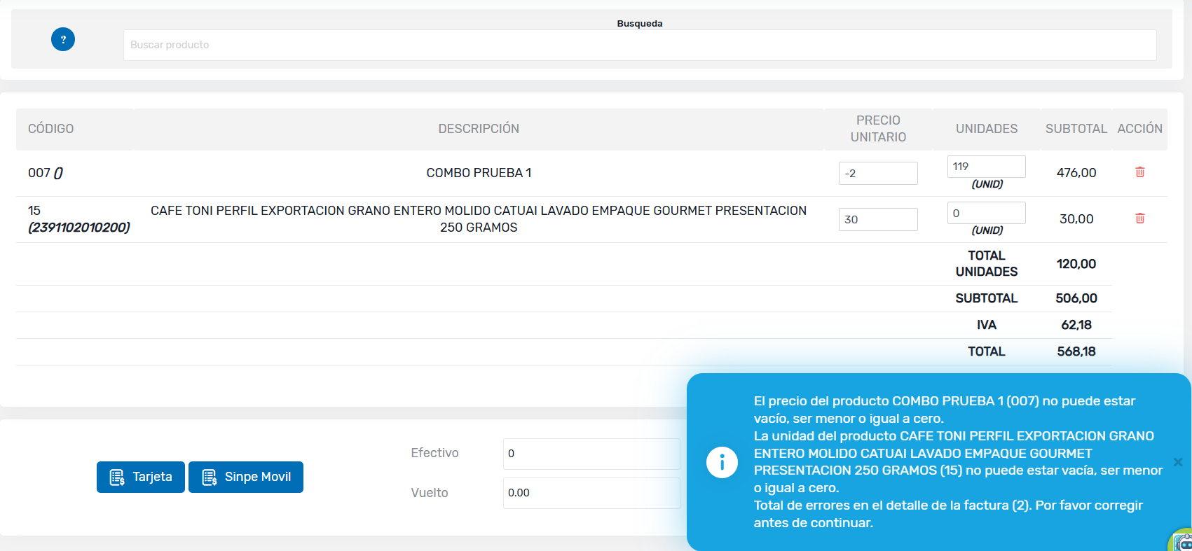 validaciones - facturación ultrarrápida